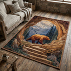 Rock Tunnel Bear area rug in a living room