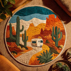 Rolling Pines Round Mat Rug - washable non-slip printed rug