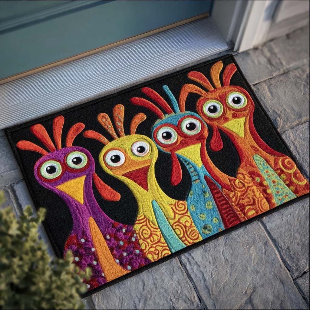 Rooster Gleam Doormat - Nature Design | Printed Welcome Doormat