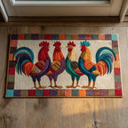 Rooster Parade Doormat - Nature Design | Printed Welcome Doormat