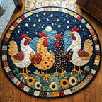 Roosters Nest Round Mat Rug - washable non-slip printed rug