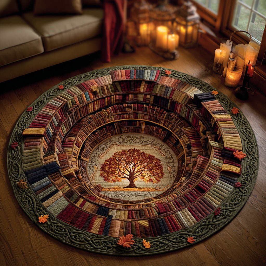 Rooted in Reading Round Mat Rug - washable non-slip printed rug