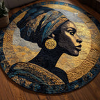 Roots Reclaimed Round Mat Rug - washable non-slip printed rug