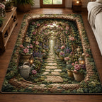Rose Arbor Garden area rug in a living room