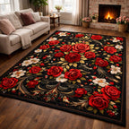Rose Garden Elegance area rug in a living room