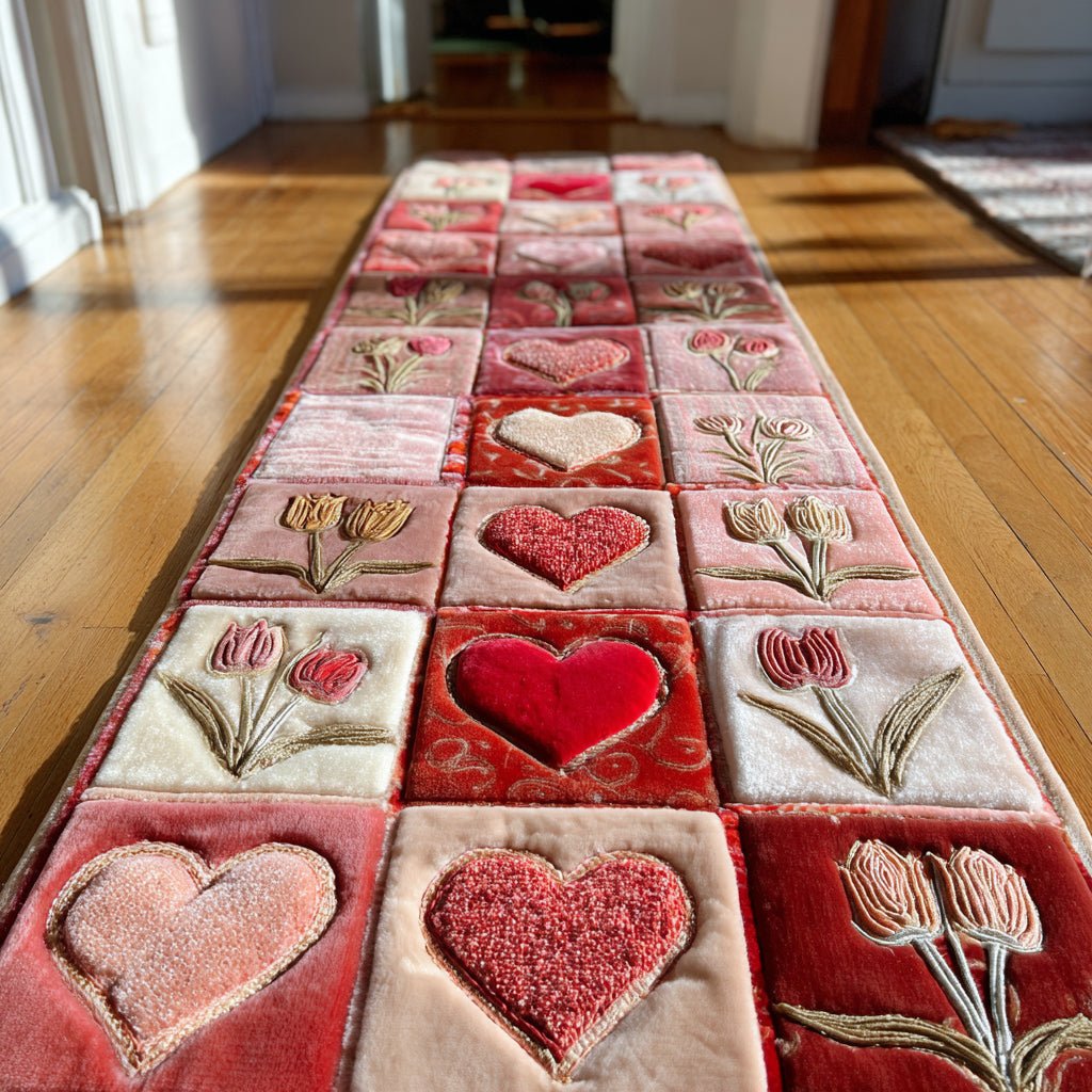 Rose Petal Valentine Runner Carpet Runner Rug - Cute Pet Design | Animal Printed Runner Rug