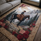 Rose Prairie area rug in a living room