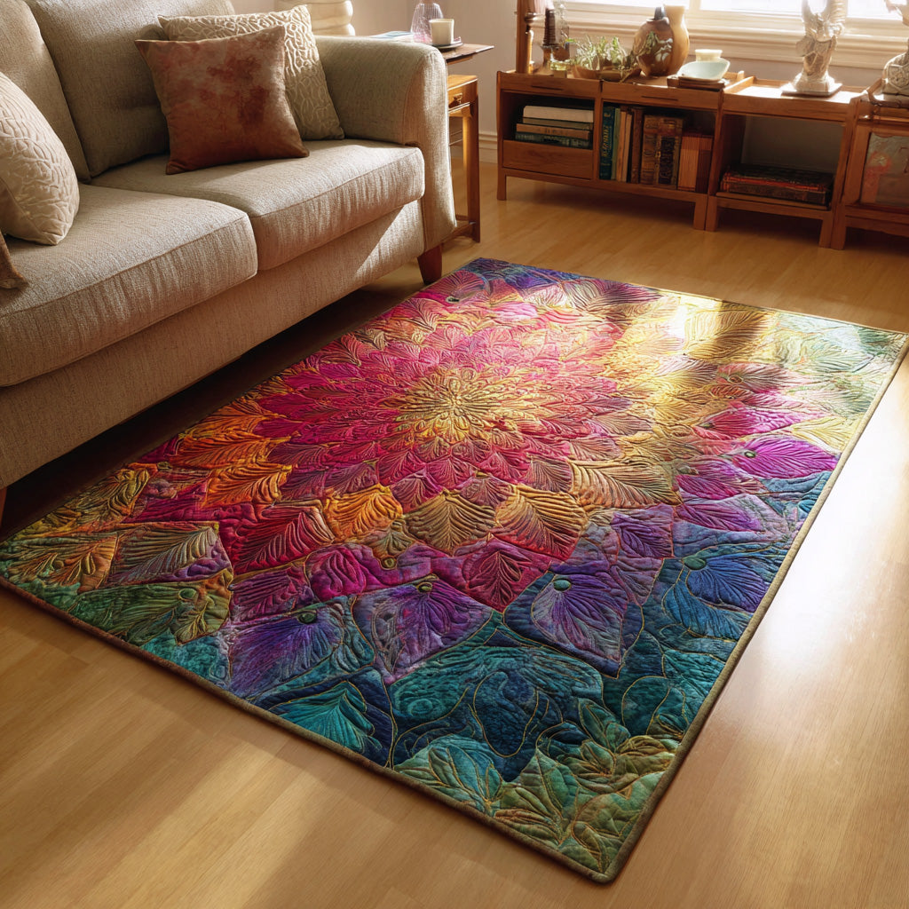 Roseburst area rug in a living room