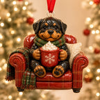 Rottweiler Cozy Night Christmas Ornament