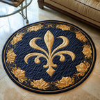 Royal Elegance Round Mat Rug - washable non-slip printed rug