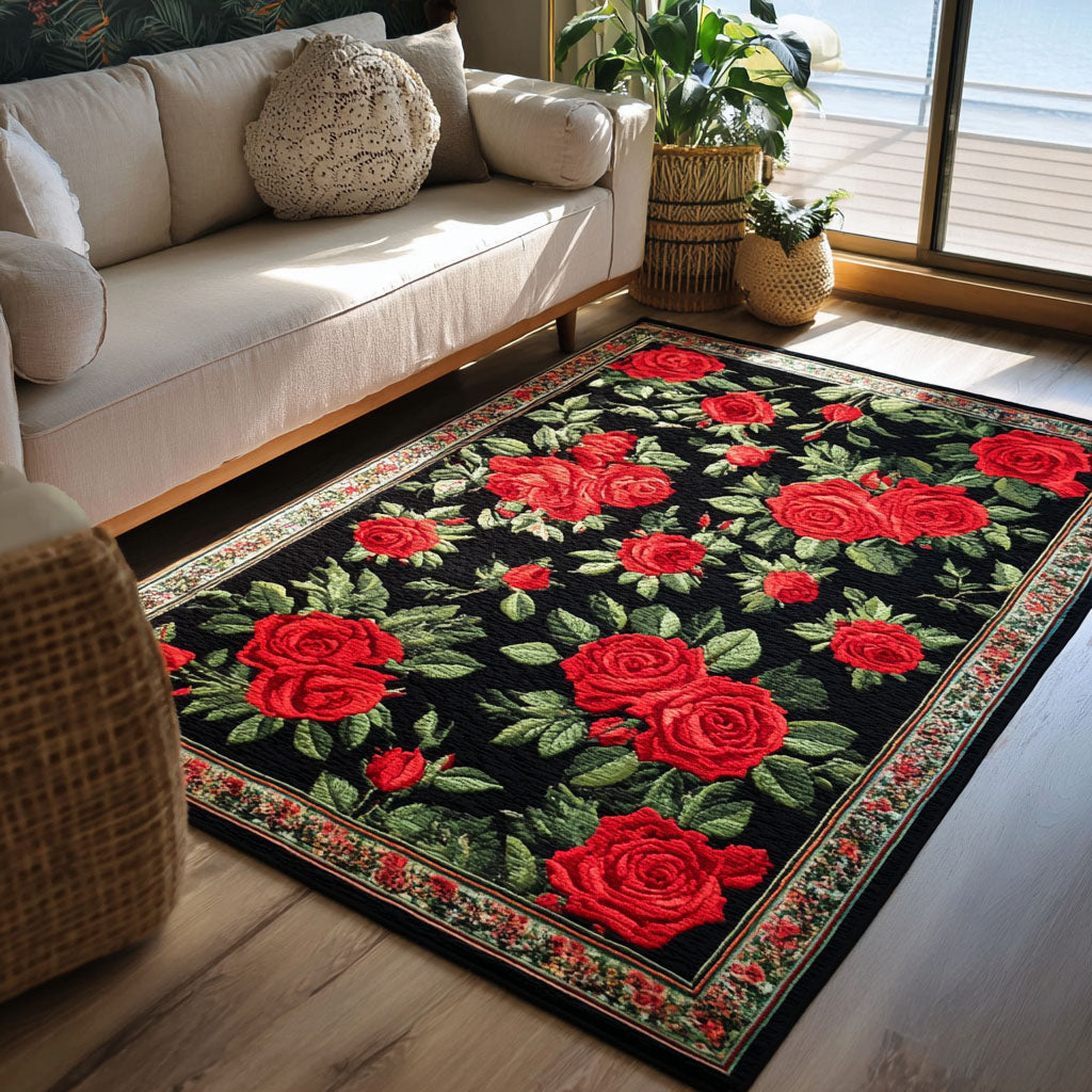 Royal Flora area rug in a living room