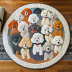 Royal Fluff Round Mat Rug - washable non-slip printed rug