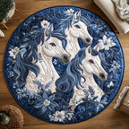 Royal Herd Charm Round Mat Rug - washable non-slip printed rug