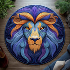 Royal Leo Round Round Mat Rug - washable non-slip printed rug