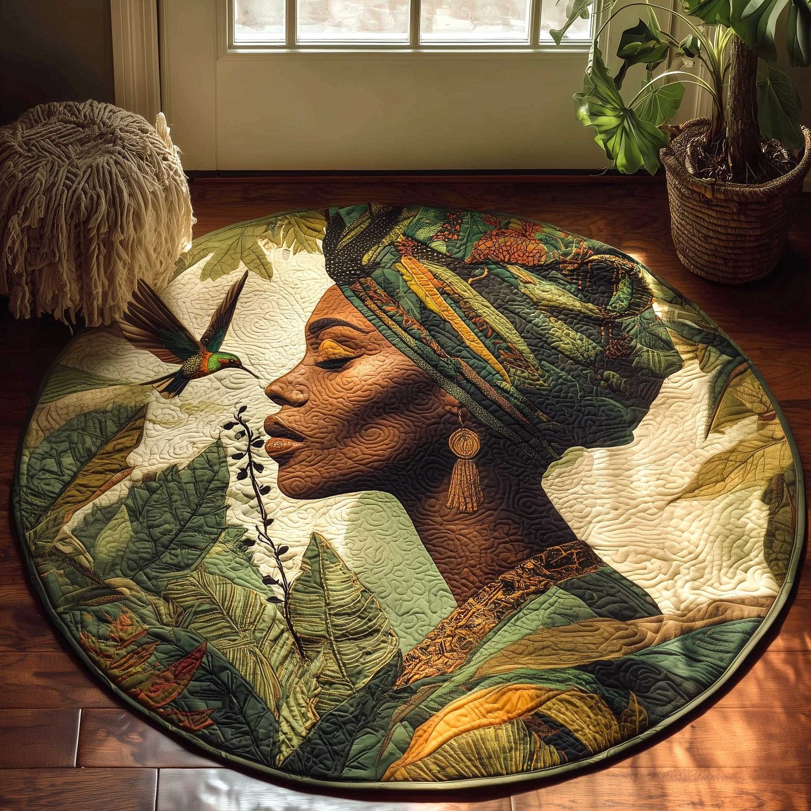 Royal Melanin Round Mat Rug - Nature Design | Serene Home Decor
