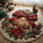 Royal Ornament Round Mat Rug - washable non-slip printed rug