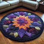 Royal Plumage Blossom Round Mat Rug - washable non-slip printed rug
