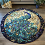 Royal Plumage Round Mat Rug - washable non-slip printed rug