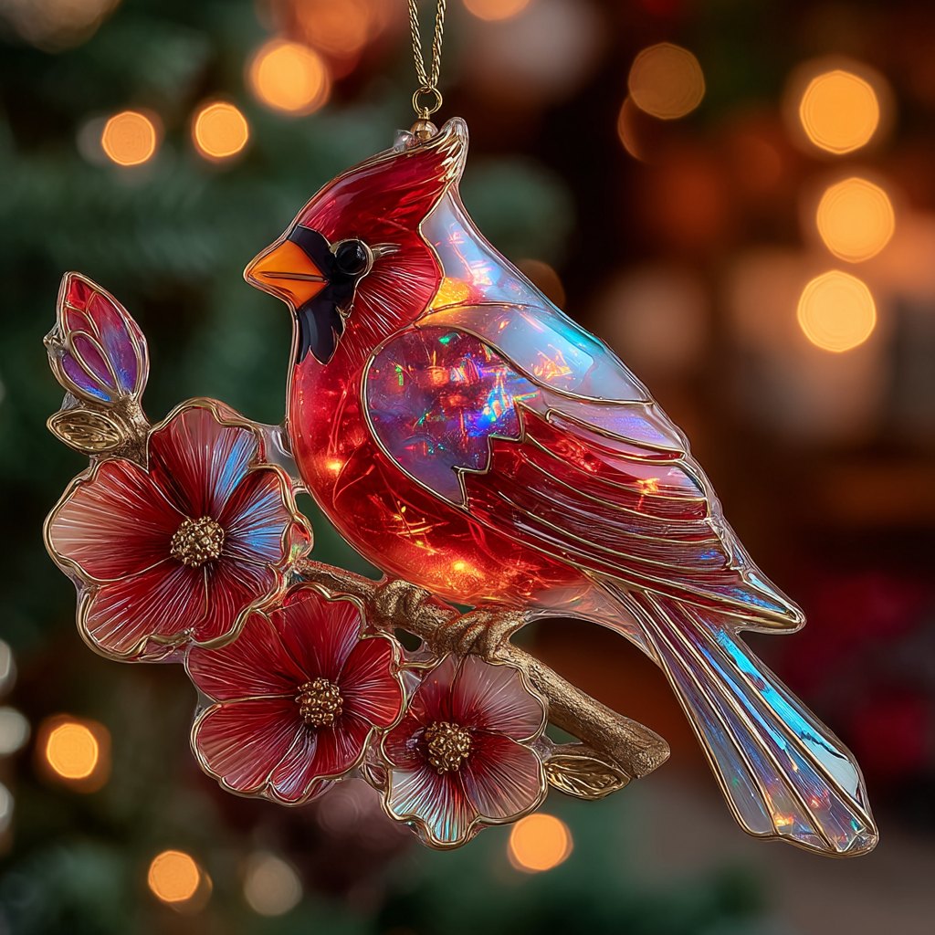 Ruby Bloom Christmas Ornament