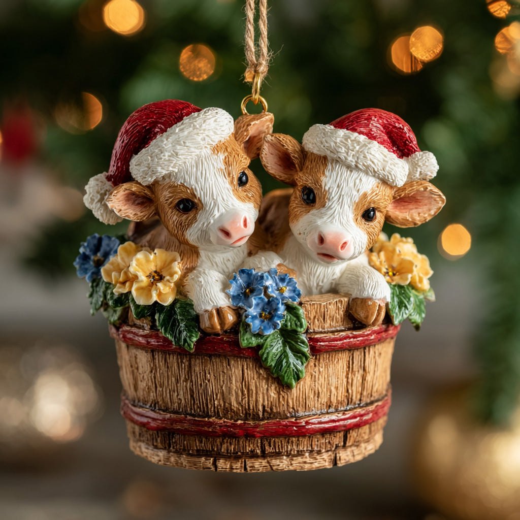 Rustic Holiday Friends Christmas Ornament
