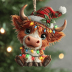 Rustic Moo Christmas Ornament