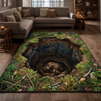 Rustic Bear area rug in a living room