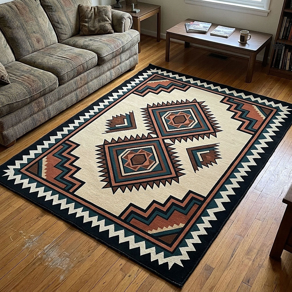 Rustic Canyon area rug in a living room