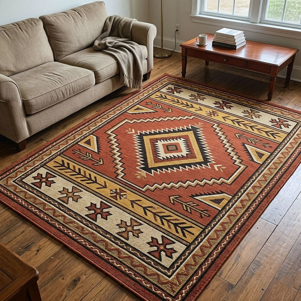 Rustic Canyon area rug in a living room