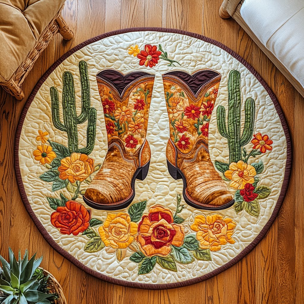 Rustic Charm Round Mat Rug - Nature Design | Serene Home Decor