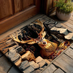 Rustic Deer Doormat - Cute Animal Design | Printed Welcome Doormat