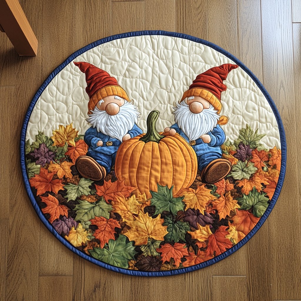 Rustic Fall Round Mat Rug - washable non-slip printed rug