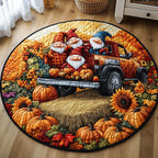 Rustic Glow Round Mat Rug - washable non-slip printed rug