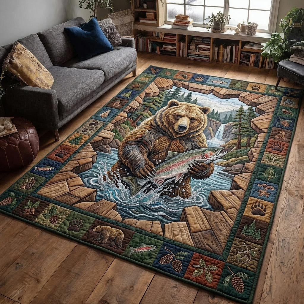 Rustic Guardian area rug in a living room