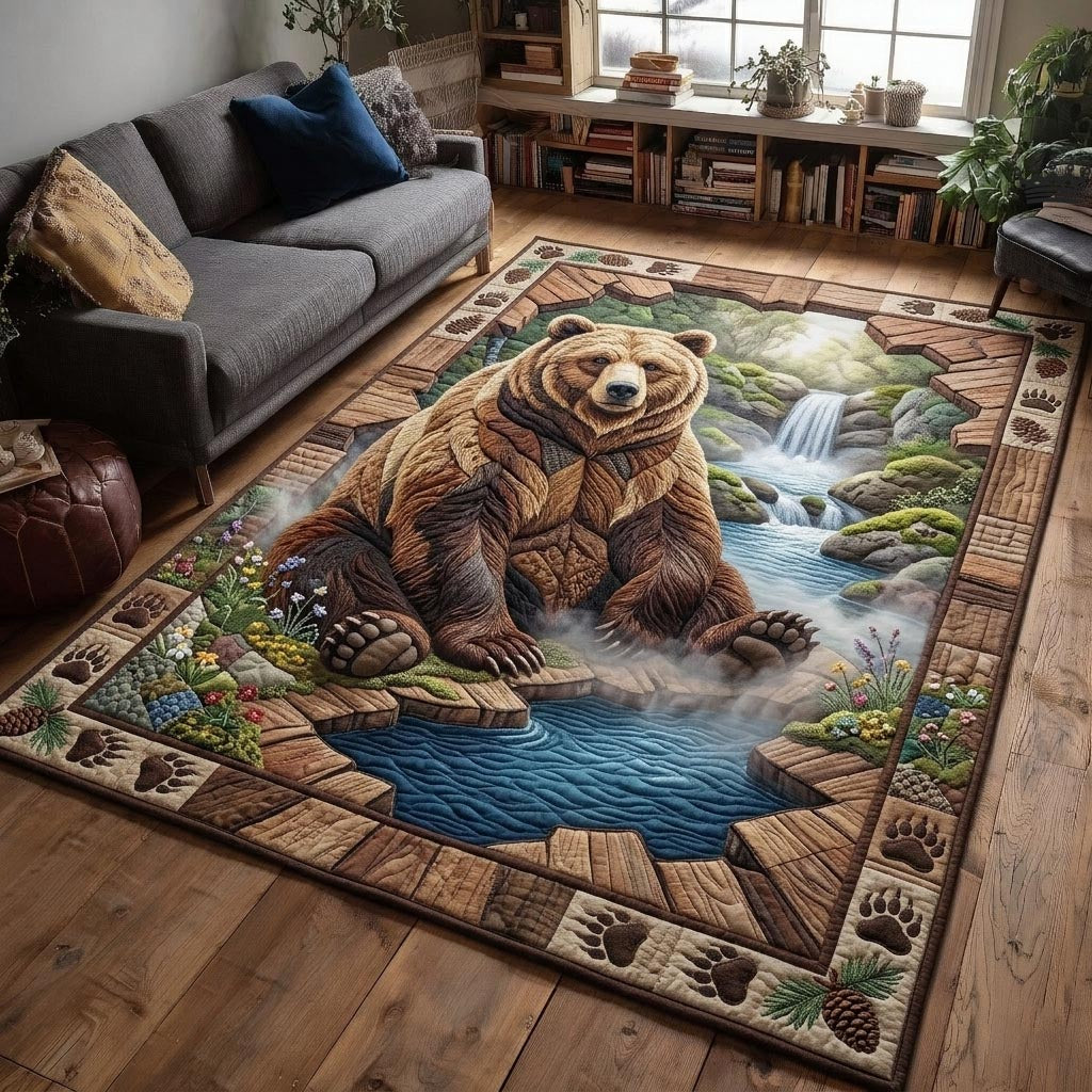 Rustic Guardian area rug in a living room