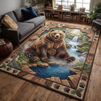 Rustic Guardian area rug in a living room