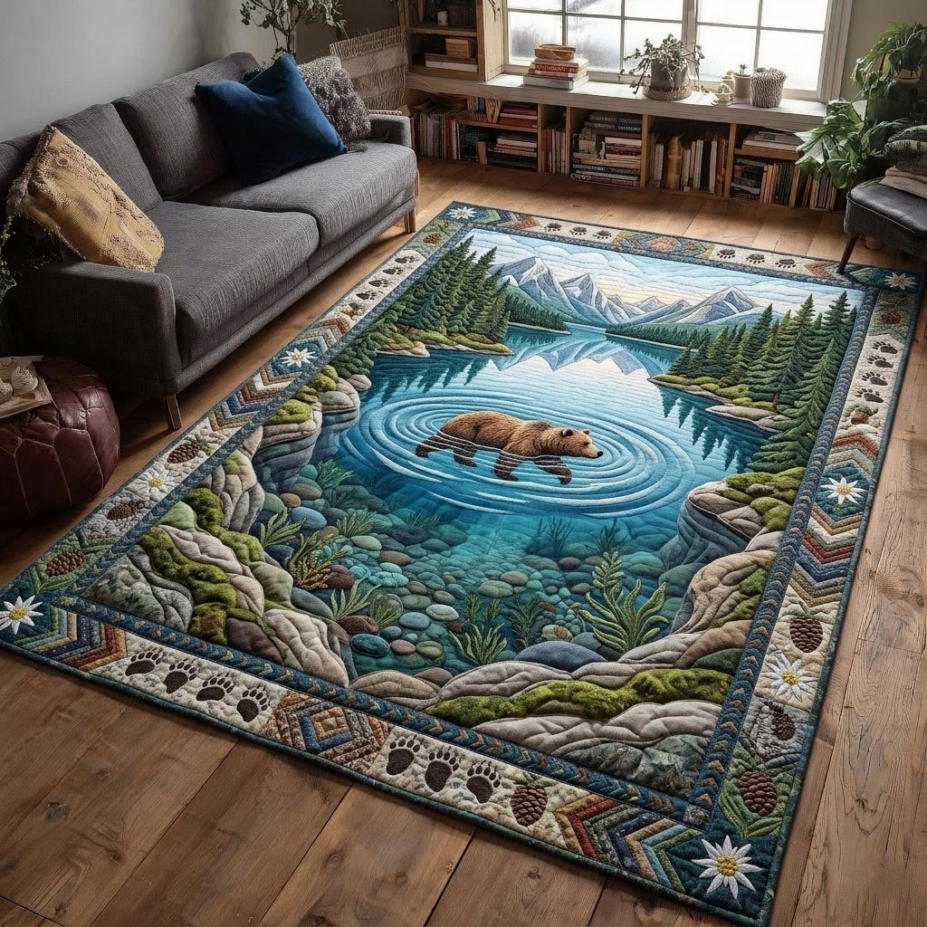 Rustic Guardian area rug in a living room