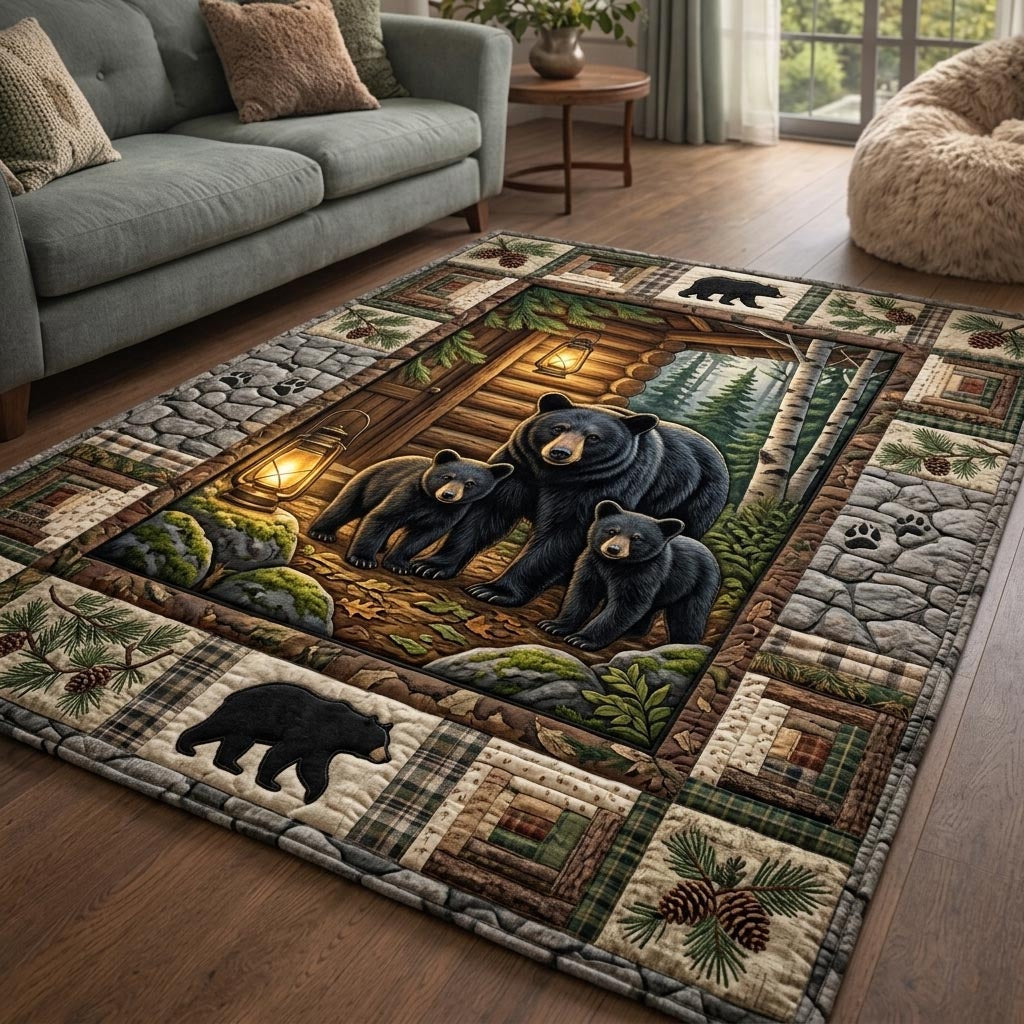 Rustic Guardian area rug in a living room