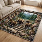 Rustic Guardian area rug in a living room