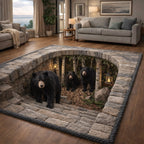Rustic Guardian area rug in a living room