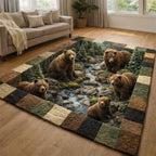 Rustic Guardian area rug in a living room