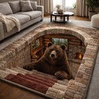 Rustic Guardian area rug in a living room