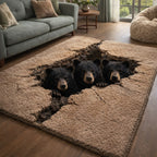 Rustic Guardian area rug in a living room