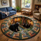 Rustic Guardian Round Mat Rug - Nature Design | Serene Home Decor