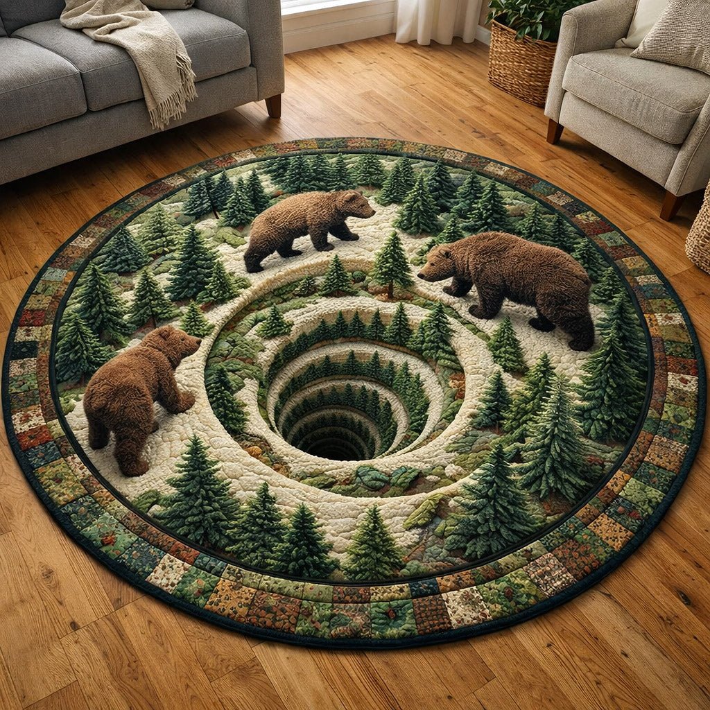 Rustic Guardian (Design 5) Round Mat Rug - washable non-slip printed rug