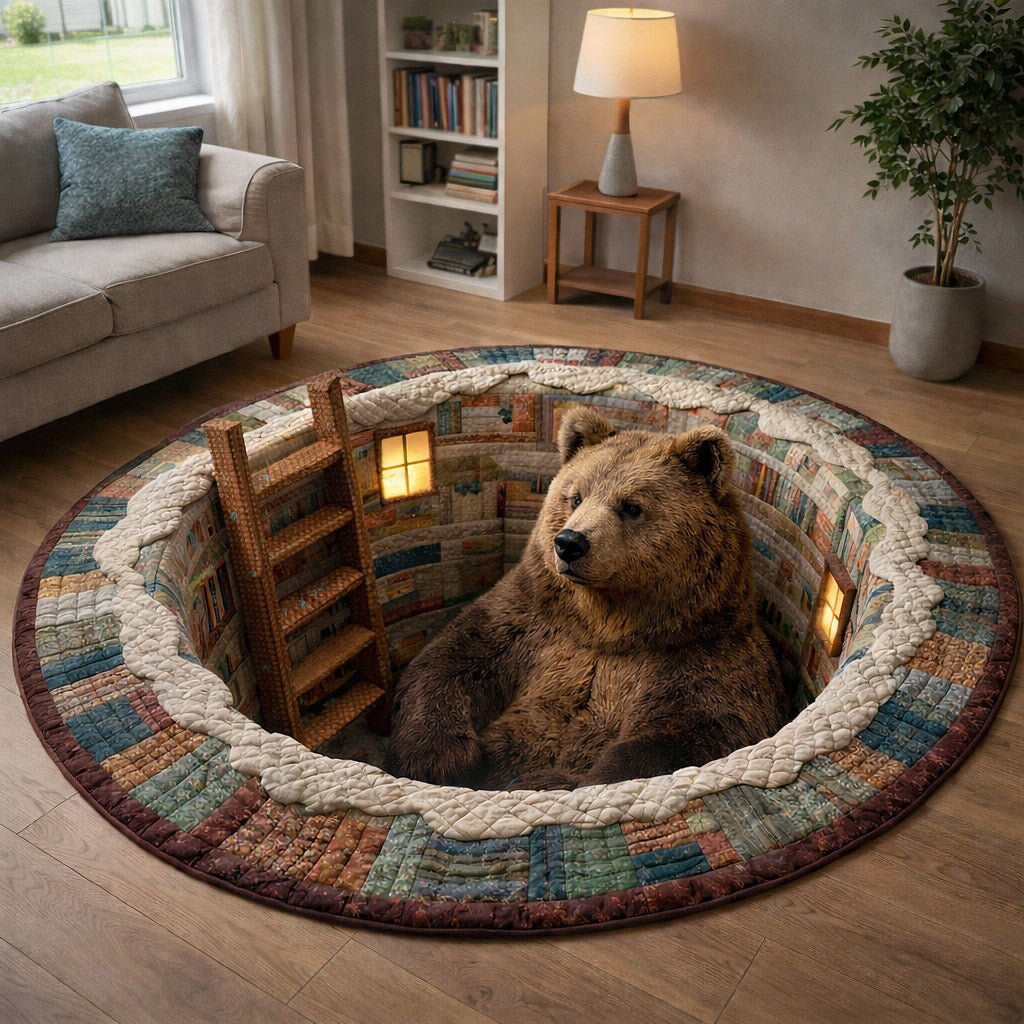 Rustic Guardian Round Mat Rug - Nature Design | Serene Home Decor