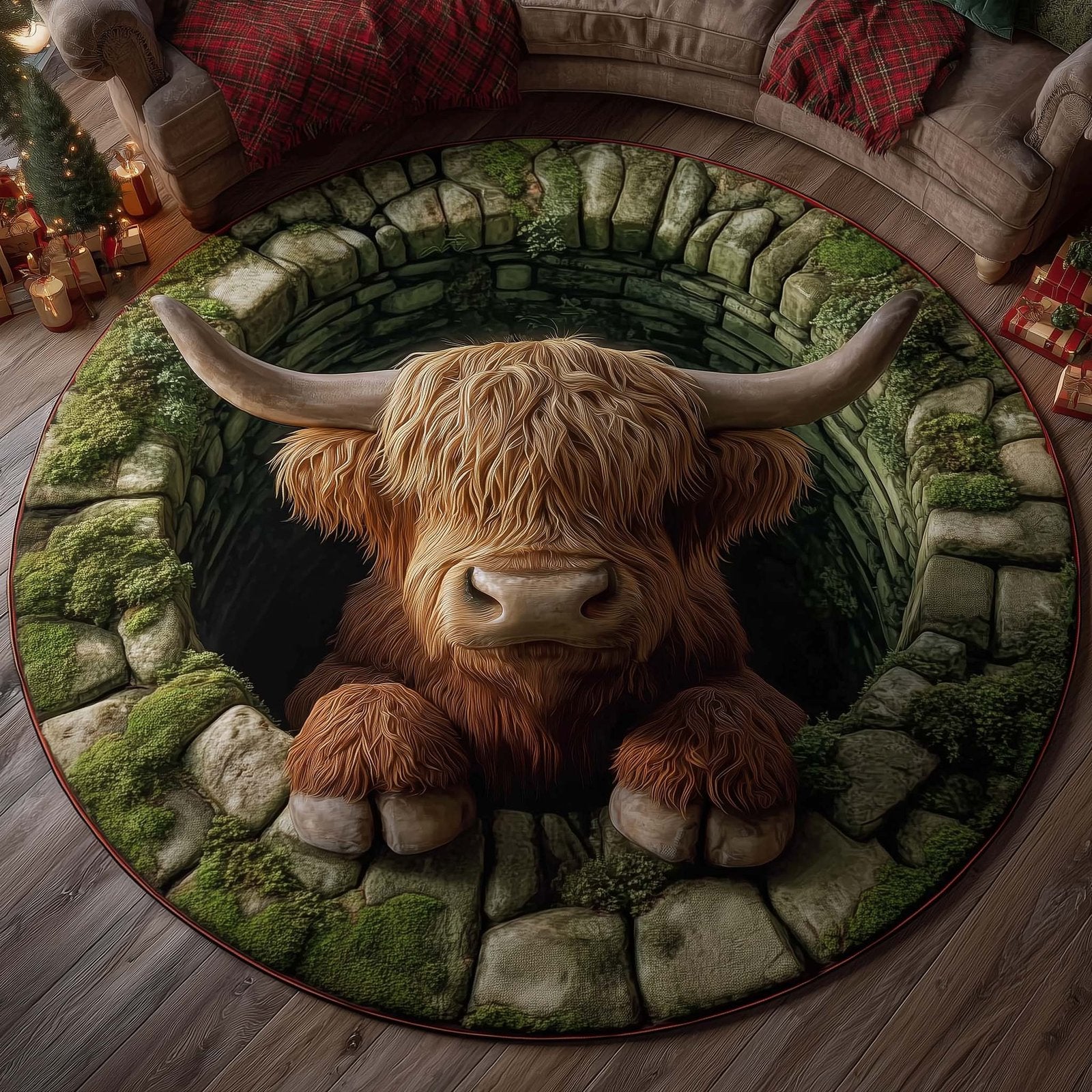 Rustic Homestead Round Mat Rug - Nature Design | Serene Home Decor