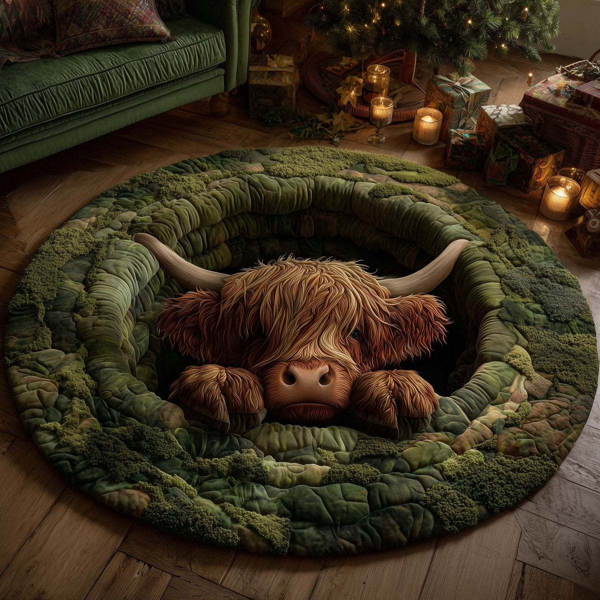 Rustic Homestead Round Mat Rug - Nature Design | Serene Home Decor