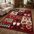 Rustic Love Patch area rug in a living room