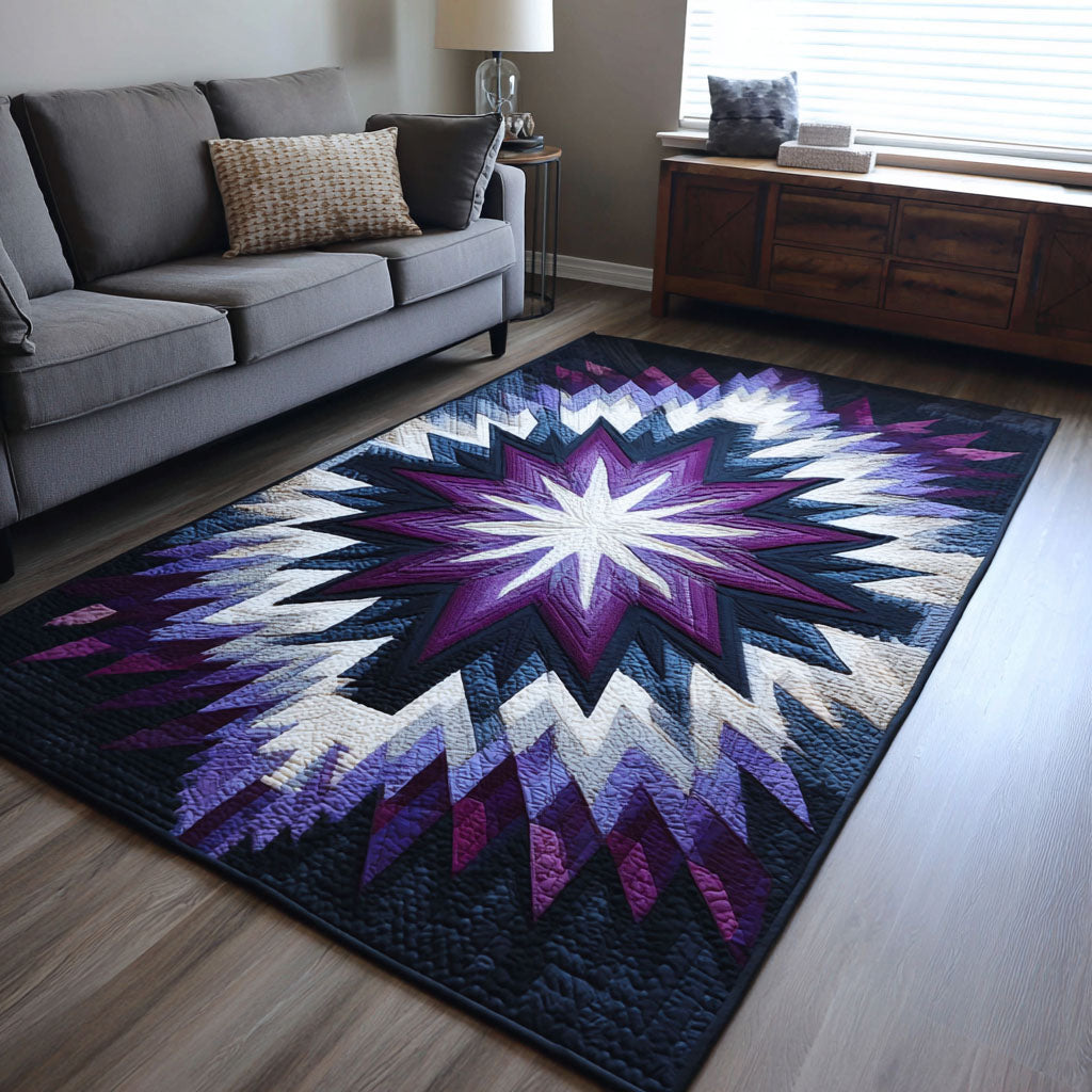 Rustic Mosaic area rug in a living room