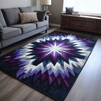 Rustic Mosaic area rug in a living room